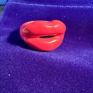 Solange Azagury-Partridge Hotlips Ring | pink Enamel | Size 7